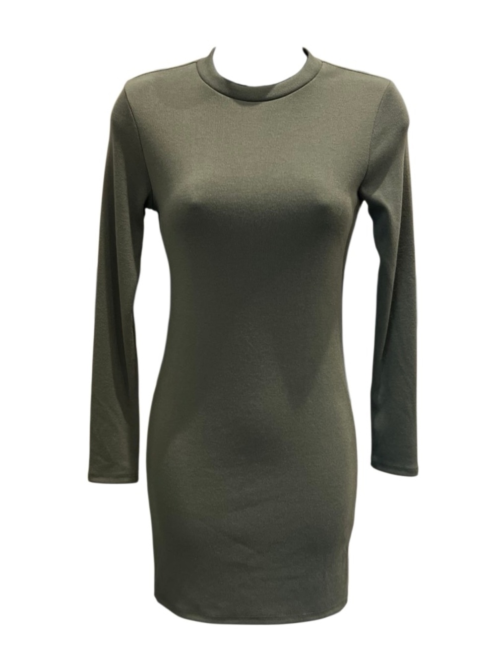 Audrey 3+1 olive green long-sleeve crewneck bodycon Size Small